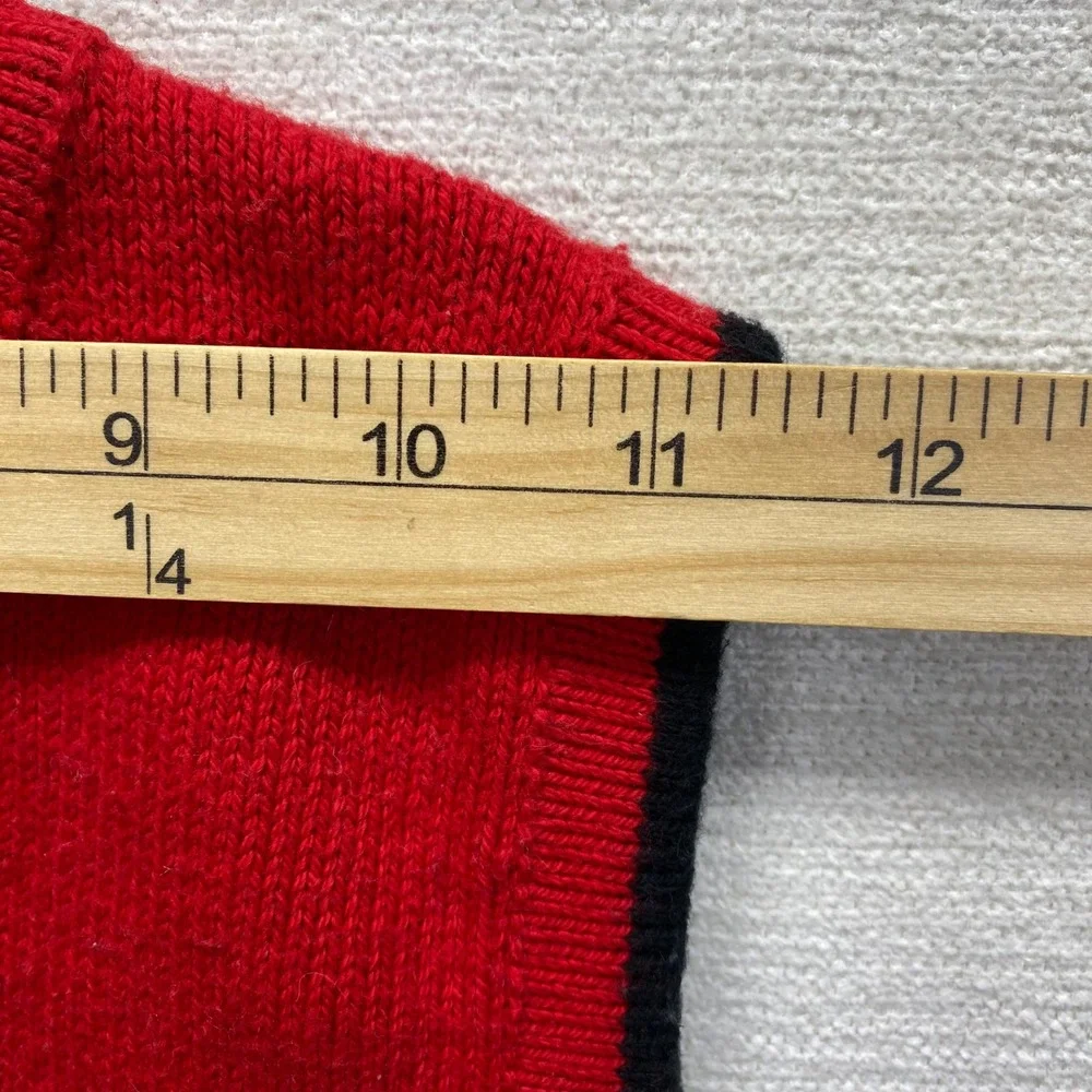 Chez Ami Bicycle Knit Sweater Vest Kids Size S Red Blue Colorblock V-Neck F5-835